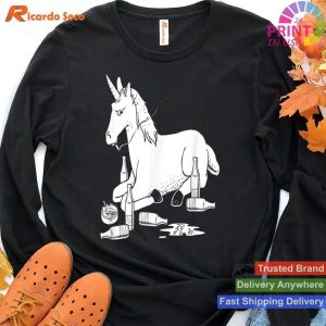 Angry Unicorn Beer Wine Alcohol T-shirt