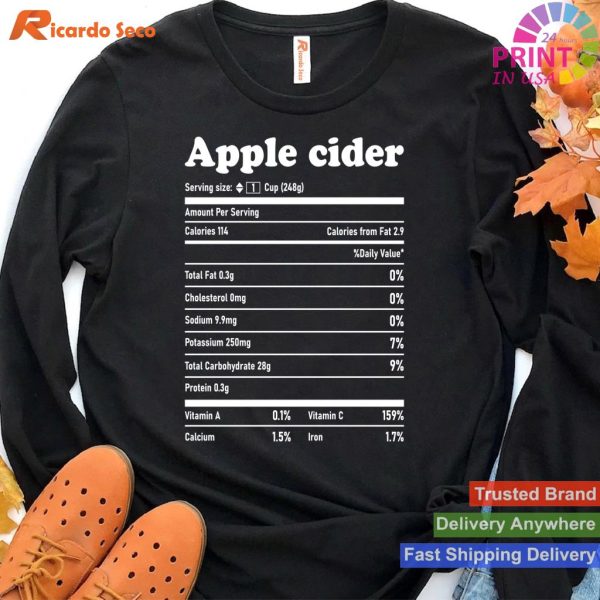 Apple Cider Nutrition Facts Thanksgiving Christmas Matching Long Sleeve