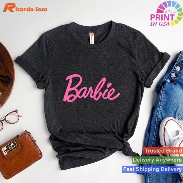 Barbie Classic Pink Logo Stylish Raglan Baseball Tee T-shirt