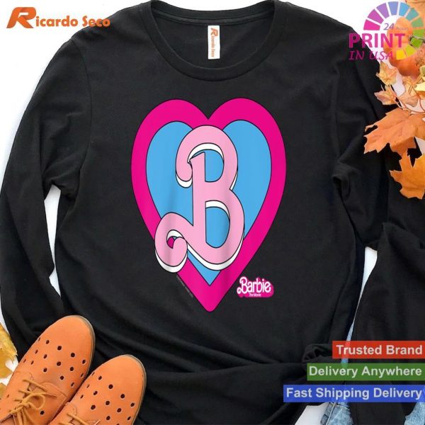 Barbie The Movie Heart Crest Fashionable Raglan Baseball Tee T-shirt