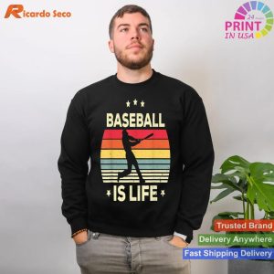 Baseball Is Life Vintage T-shirt for Boys, Kids, Men, and Toddlers