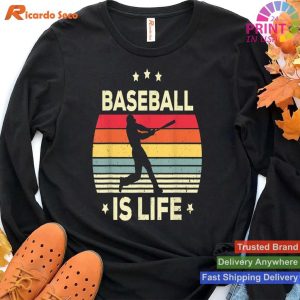 Baseball Is Life Vintage T-shirt for Boys, Kids, Men, and Toddlers
