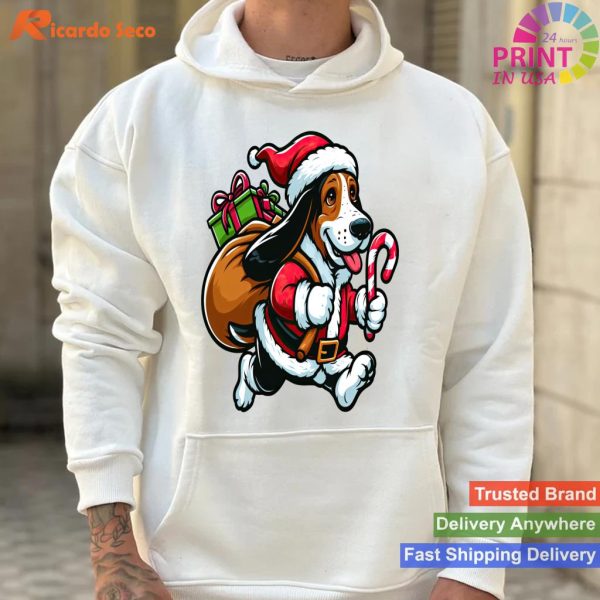 Basset Hound Christmas Funny Dog Santa Claus Long Sleeve