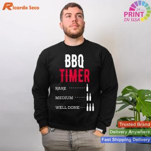 BBQ Timer for Steak Lovers - Rare Medium Well Done T-shirt
