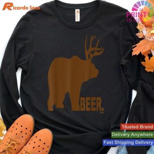 Bear Plus Deer Equals Beer! Funny T-shirt