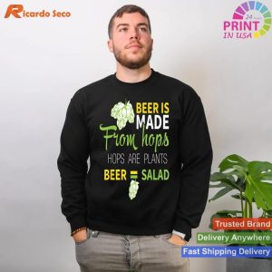 Beer Equals Salad Hops Alcoholic Party Beer T-shirt