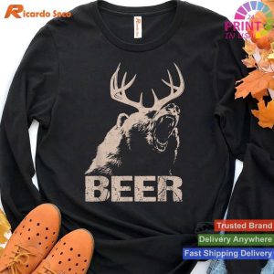 Beers Deer Bears Humorous T-shirt