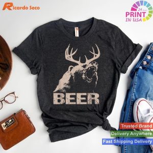 Beers Deer Bears Humorous T-shirt