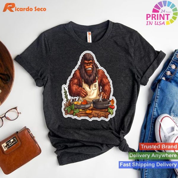 Bigfoot Chef - Sasquatch Cooking Foodie Humor T-shirt