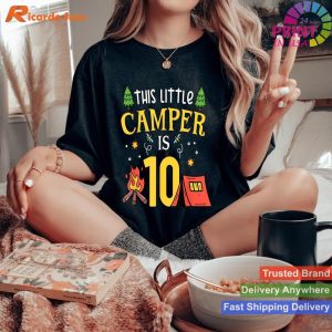 Birthday Camping Party Little Camper's 10th Celebration T-shirt