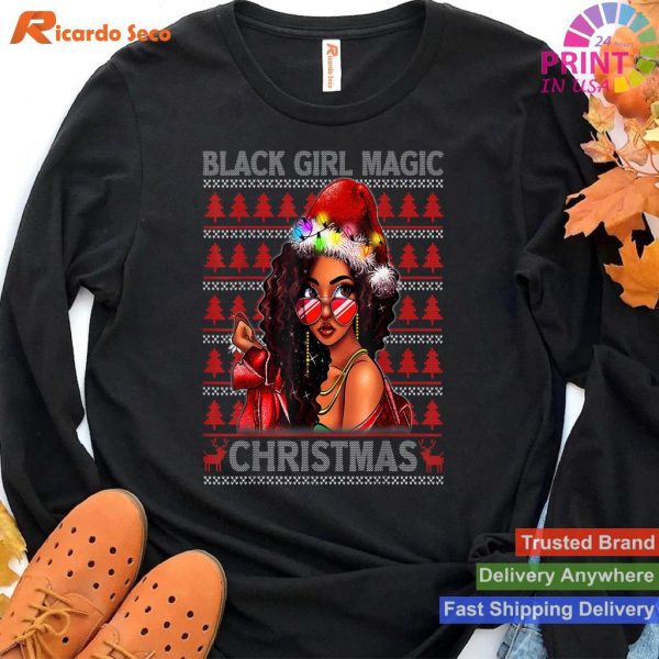Black Girl Magic Merry Christmas African American Woman Xmas