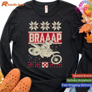 Braaap Ugly Christmas sweater motocross dirt bike gift