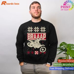 Braaap Ugly Christmas sweater motocross dirt bike gift
