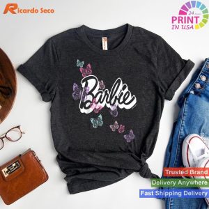 Butterfly Theme Barbie Raglan Baseball Tee T-shirt