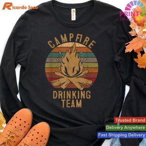 Camping Lovers Campfire Drinking Team T-shirt