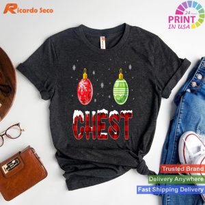 Chest Nuts Matching Chestnuts Funny Christmas Couples Chest T-shirt