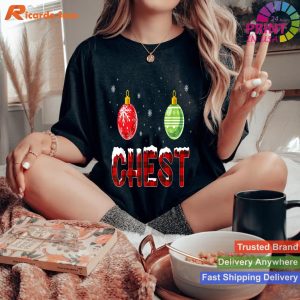 Chest Nuts Matching Chestnuts Funny Christmas Couples Chest T-shirt