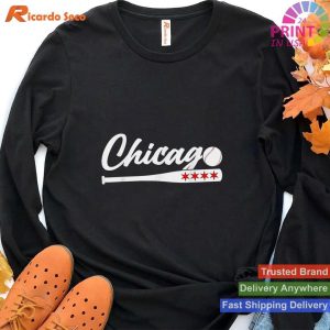 Chicago Baseball Love American City-Themed T-shirt