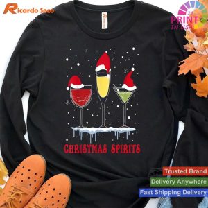 Christmas Spirits Bubbly Martinis Holiday Drink T-shirt