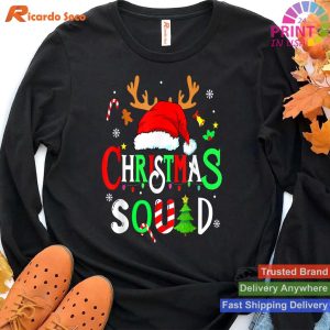 Christmas Squad Family 2022 Santa Matching Team Reindeer T-shirt