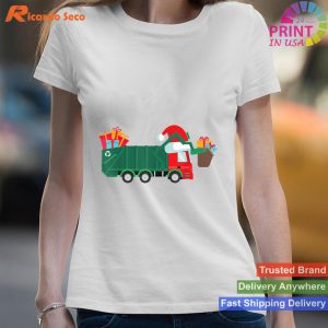 Christmas Truck Shirt for Boys Kids Funny Garbage Truck T-shirt