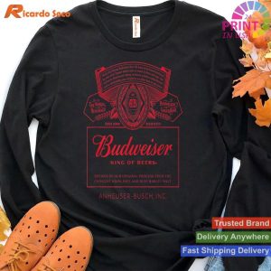Classic Budweiser Can Label Black T-shirt