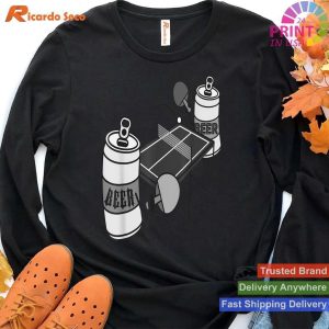 Cool Table Tennis Beer Drinkers Gift Beer Ping Pong T-shirt