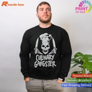 Culinary Gangster - Chef with Skull and Cooking Knife T-shirt
