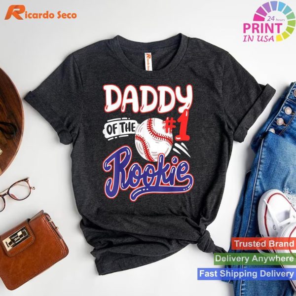 Daddy of Rookie 1st Baseball Birthday Party Matching Theme T-shirt