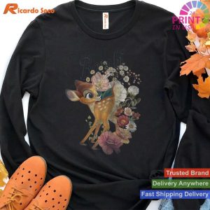 Disney Bambi Vintage Floral Poster Raglan Baseball Tee T-shirt