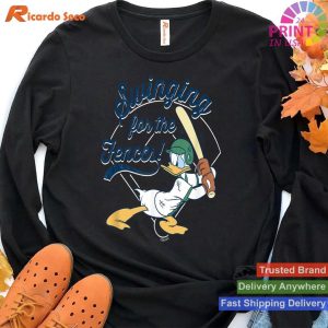 Disney Donald Duck Baseball Swinging for the Fences Sports T-shirt
