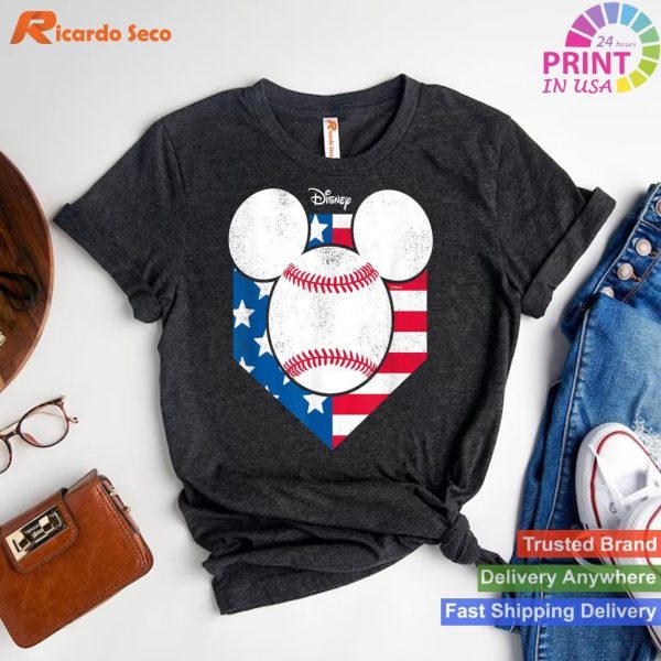 Disney Mickey Baseball Diamond Classic Themed T-shirt