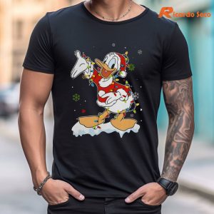 Donald Duck Christmas Disney T-shirt is worn on the human body