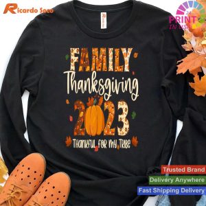 Family Thanksgiving 2023 Thankful For My Tribe Group Autumn T-shirt