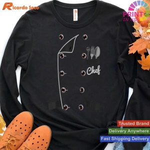 Faux Funny Cook Shirt Chef Uniform Jacket for Cooking T-shirt