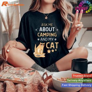 Feline Fun Camping Cat Lover T-shirt