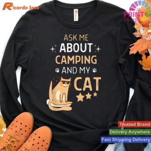 Feline Fun Camping Cat Lover T-shirt