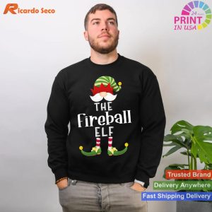 Fireball Elf Group Christmas Funny Pajama Party T-shirt