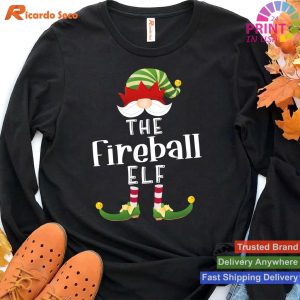 Fireball Elf Group Christmas Funny Pajama Party T-shirt