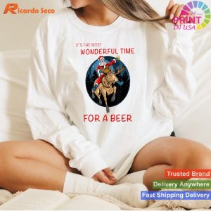 Funny Santa Claus It's The Most Wonderful Time For A Beer T-shirt