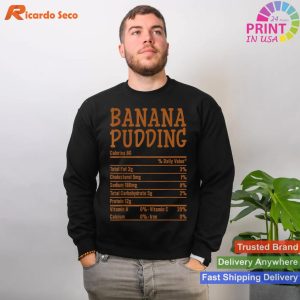 Funny Thanksgiving Xmas Food Facts Banana Pudding Nutrition T-shirt