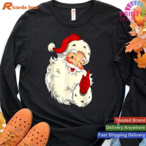 Funny Vintage Red Santa Claus Red Christmas Design Graphic T-shirt