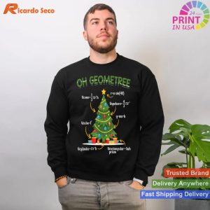 Geometree Christmas Tree Math Lover Mathematician Christmas T-shirt