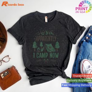 Glamping Humor Women's Funny Camping Hiking T-shirt
