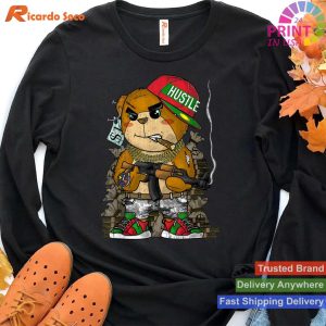Hip-Hop Clothing Men Hipster Teddy Bear Rap Street Wear T-shirt