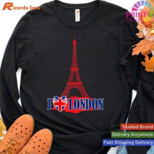 I Love London Eiffel Tower Paris France Pranks Gift T-shirt
