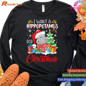 I Want A Hippopotamus For Christmas TT-shirt Cute Xmas Costume T-shirt