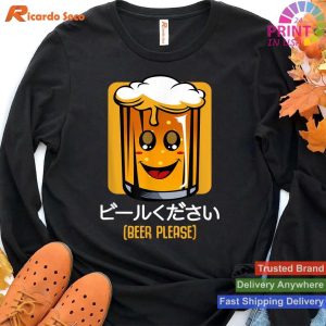 Japanese Kawaii Beer Please Alcohol T-shirt