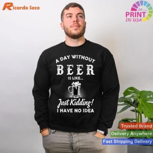 Just Kidding, No Idea A Day Without Beer Funny T-shirt