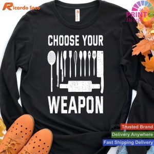 Kitchen Arsenal - Chef Cook with Knife and Fork T-shirt